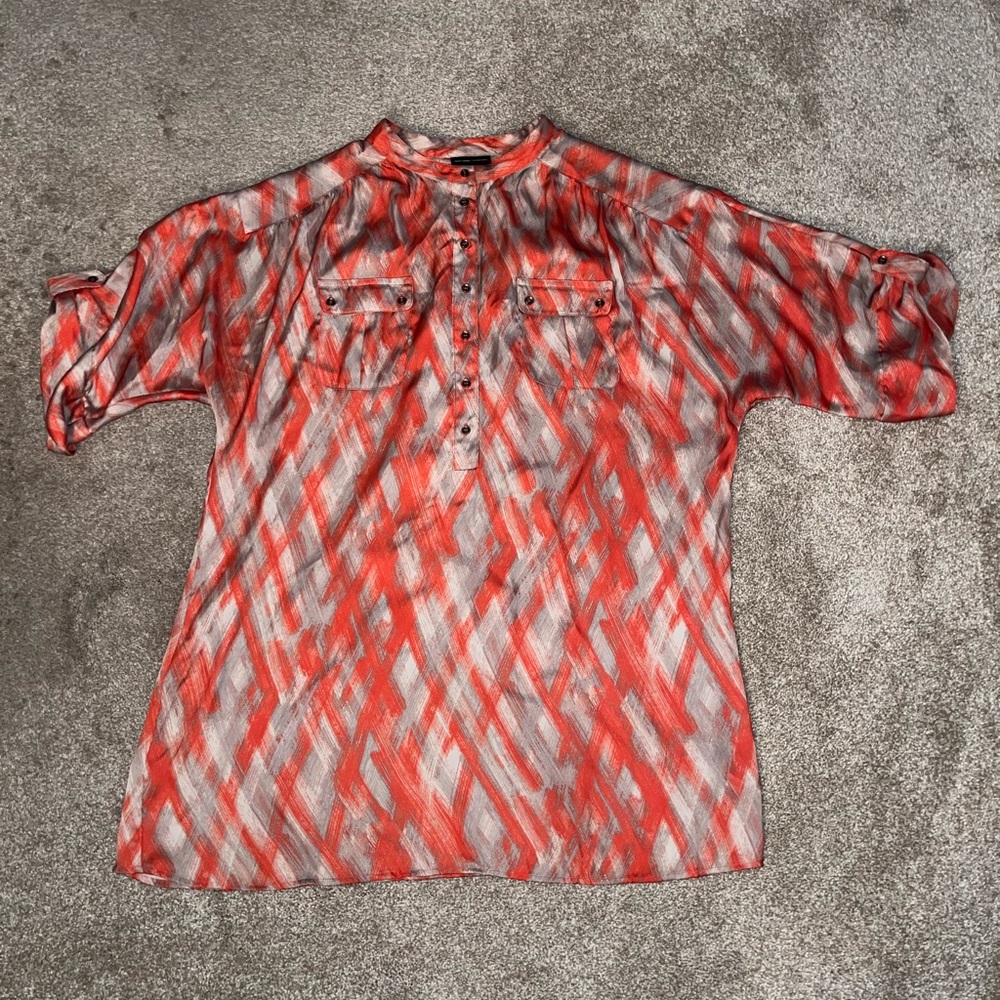 New York & Company Coral and Beige Blouse‎